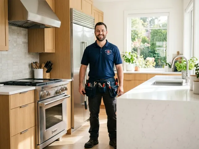 Appliance Repair Hero technician in a Annandale, NJ kitchen after an appliance repair